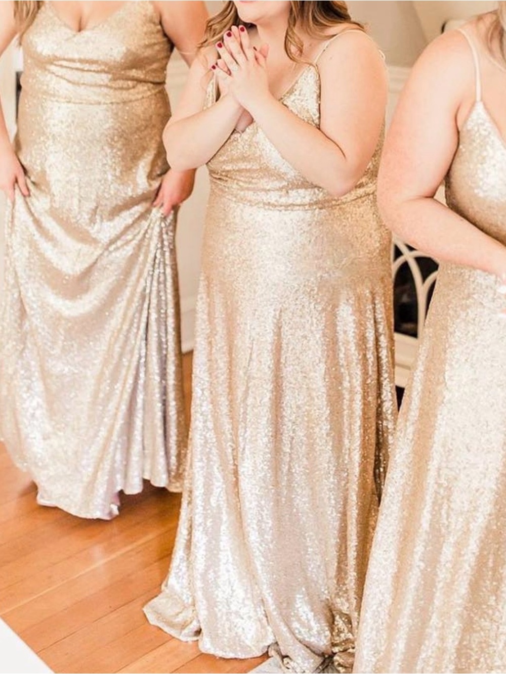 Revelry Gold Sequin Slip Gown - Bridesmaid Wedding Dress